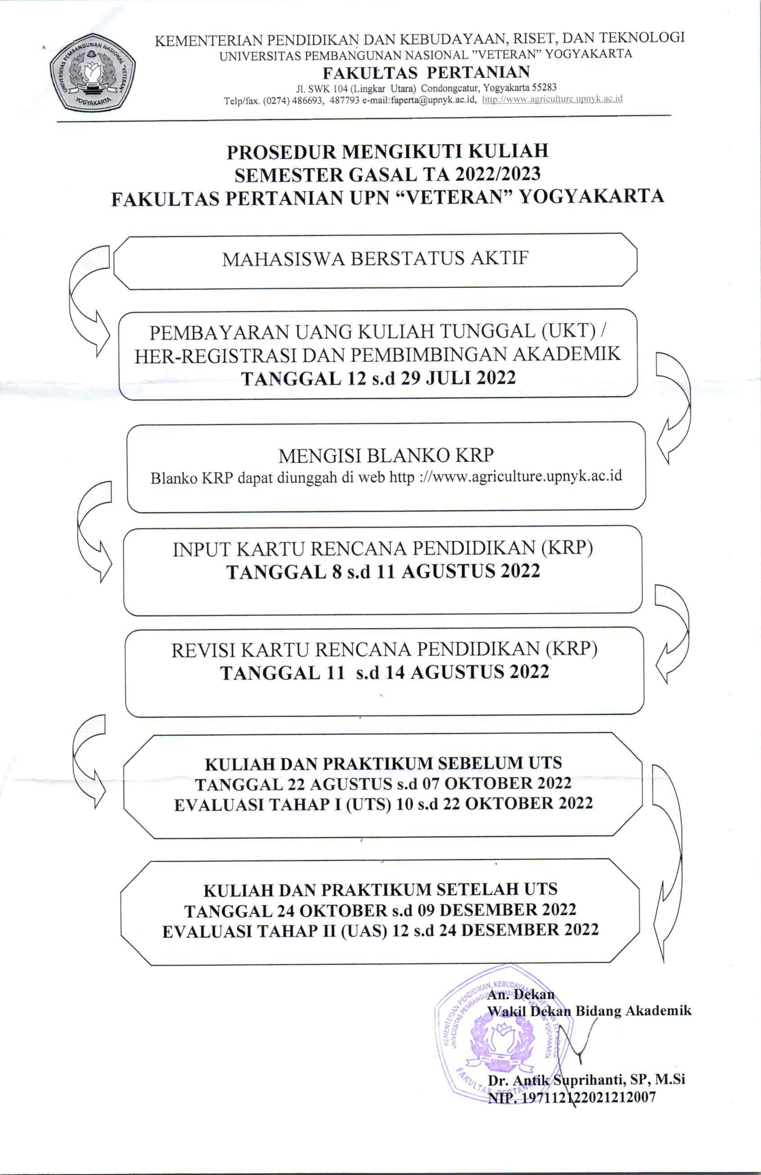 ALur  Kuliah Semester Gasal 2022/2023