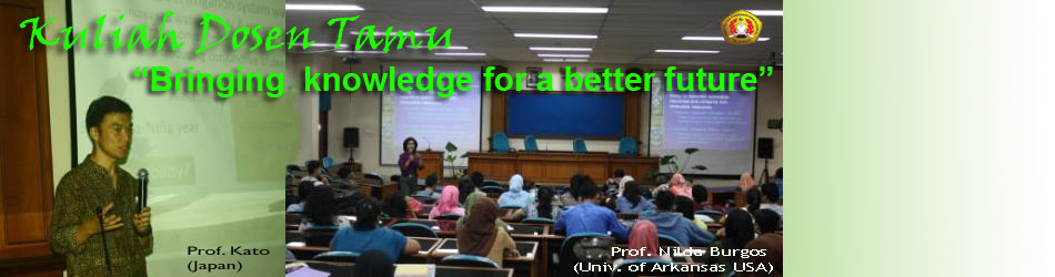 Kuliah Tamu Prof. Tasuku Kato dari TUAT (Jepang)