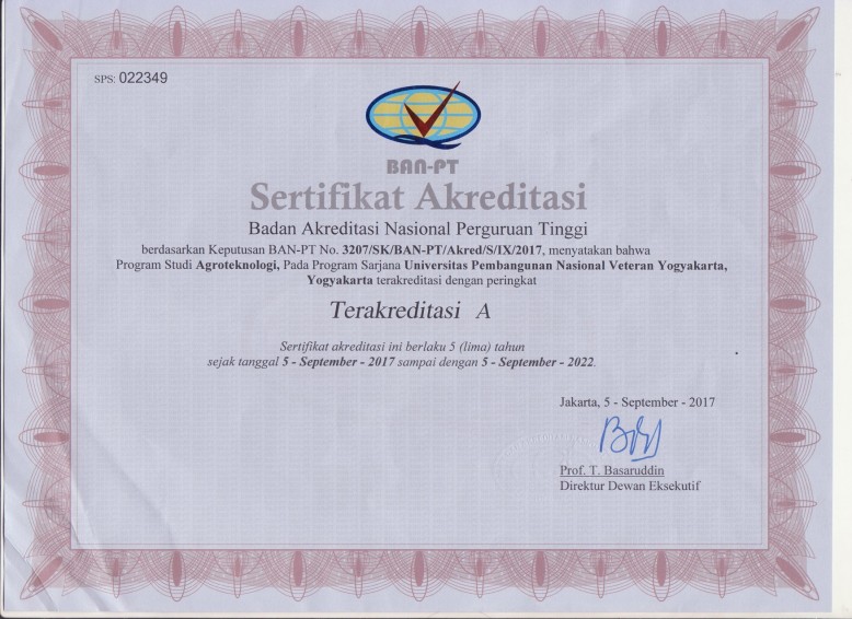  Akreditasi Prodi Agroteknologi